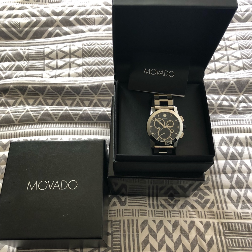 Very high class men’s watch, Movado silver